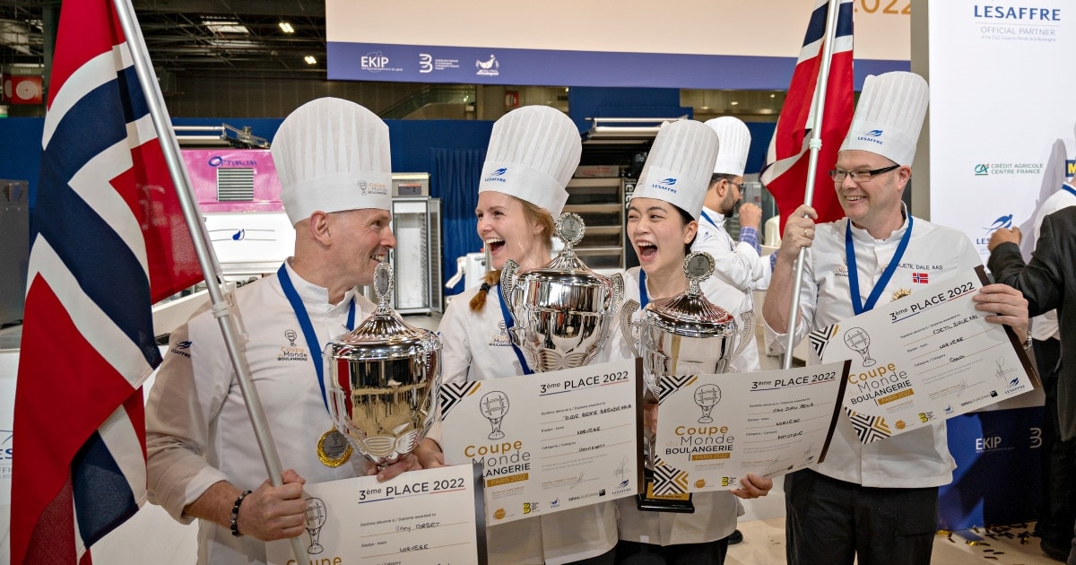 Bakerlaget etter premieutdeling Coupe du Monde de la Boulangerie 2022